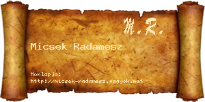 Micsek Radamesz névjegykártya